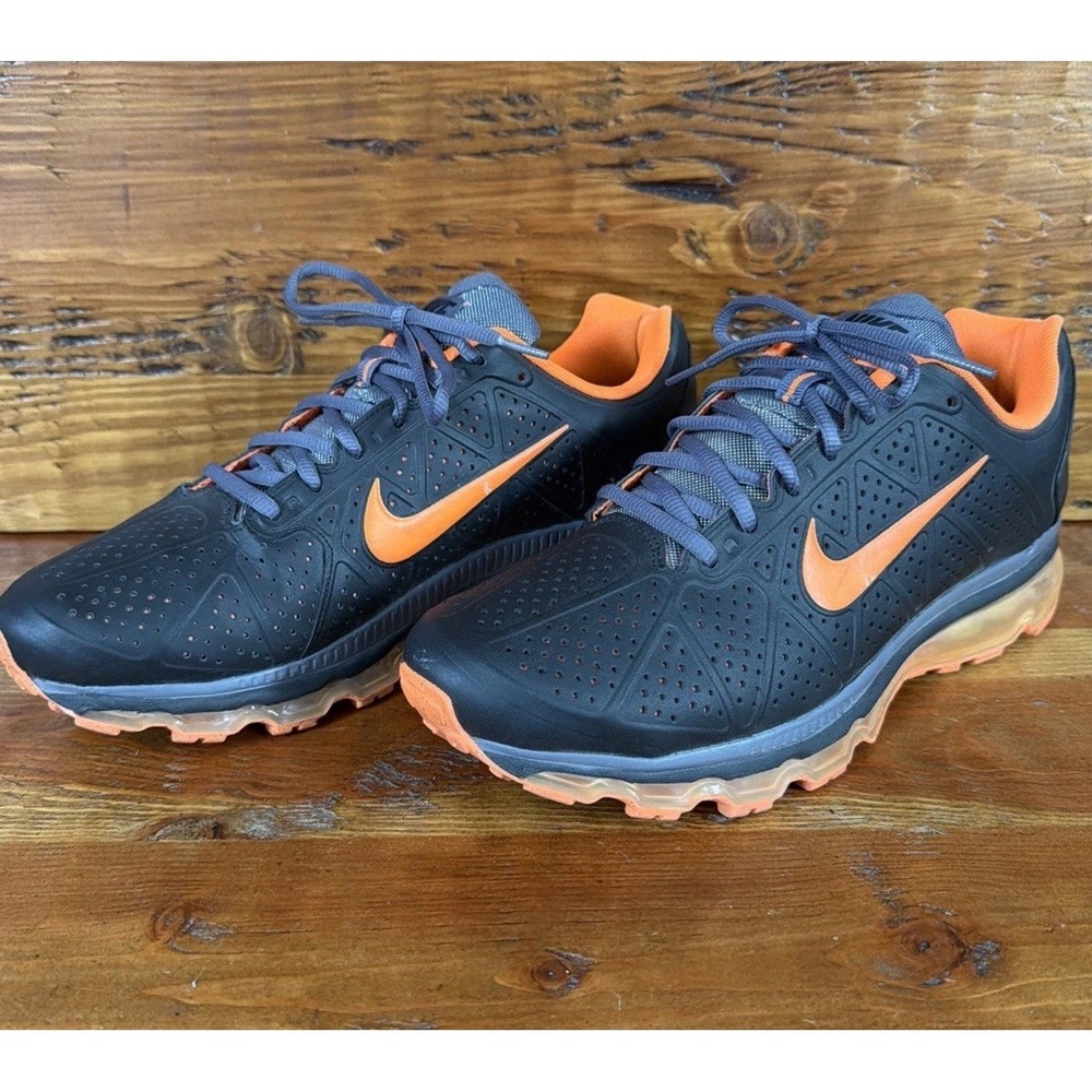 Nike Air Max Leather Black Orange Shoes Mens 11.5 456325-080